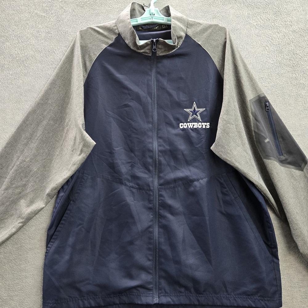 Dallas Cowboys Men Jacket L Navy Embroidered‎ Dunbrooke Colorblock Star Logo
